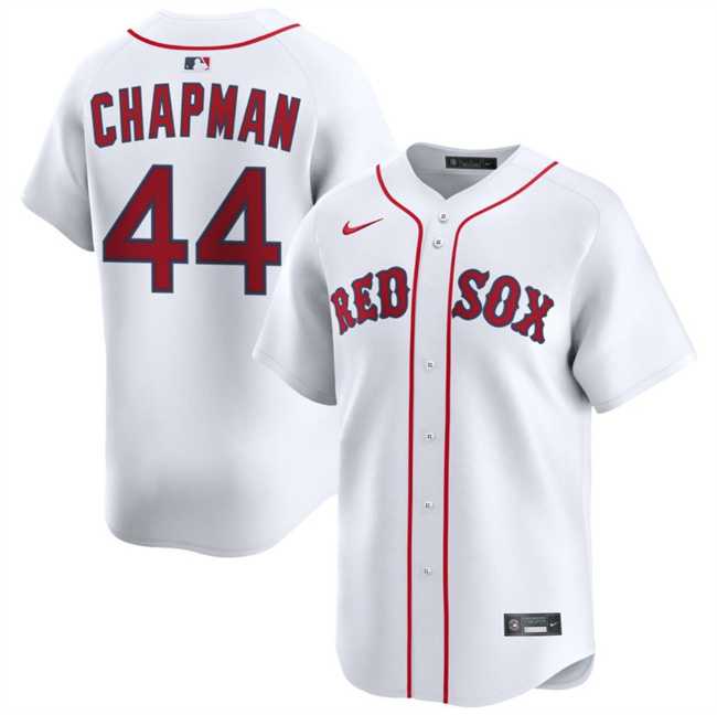 Men%27s Boston Red Sox #44 Aroldis Chapman White 2025 Home Limited Stitched Jersey Dzhi->baltimore orioles->MLB Jersey